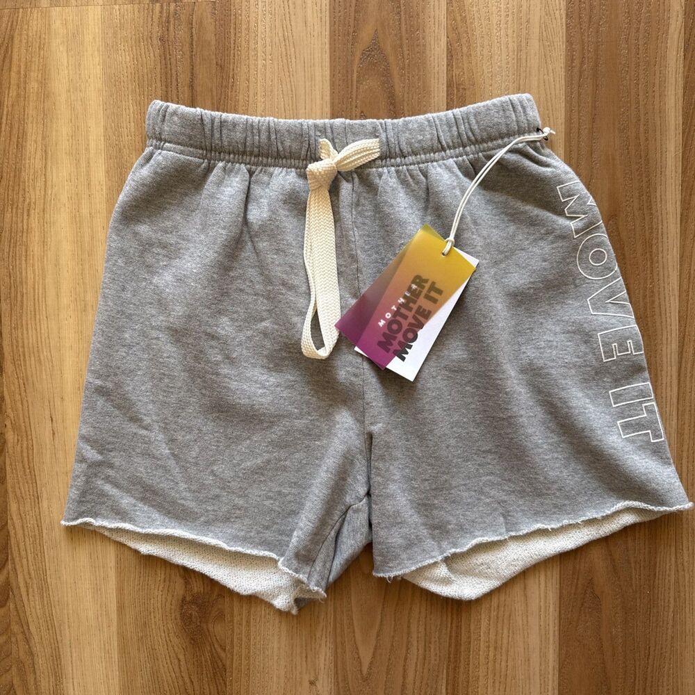 Mother The Bender Frayed Move Shorts  Cotton High Rise Heather Gray Small $128